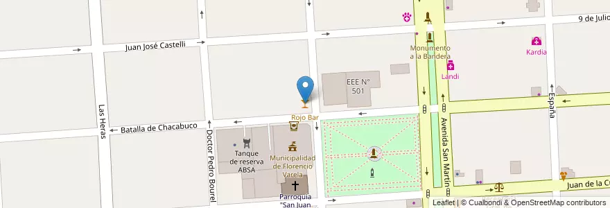 Mapa de ubicacion de Rojo Bar en アルゼンチン, ブエノスアイレス州, Partido De Florencio Varela, Florencio Varela.