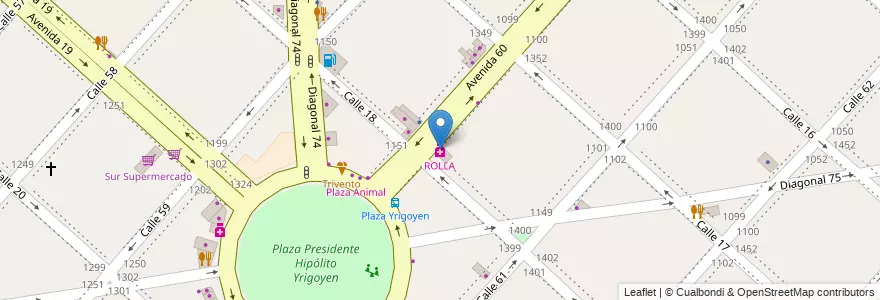Mapa de ubicacion de ROLLA, Casco Urbano en Argentinië, Buenos Aires, Partido De La Plata, La Plata.