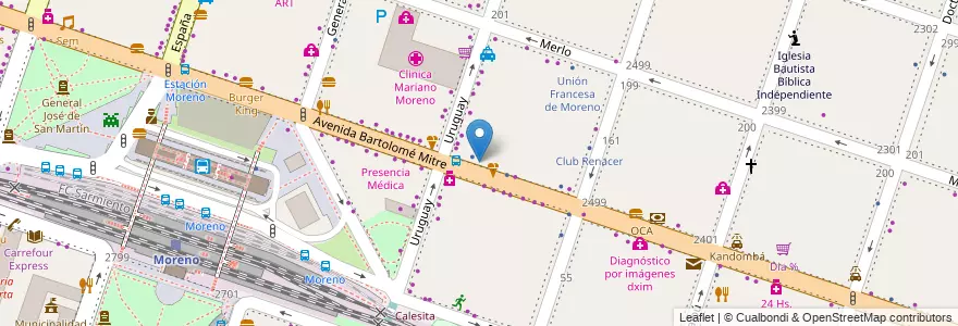 Mapa de ubicacion de Roma en Argentinien, Provinz Buenos Aires, Partido De Moreno, Moreno.