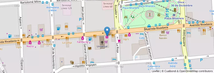 Mapa de ubicacion de Roma, Balvanera en アルゼンチン, Ciudad Autónoma De Buenos Aires, Comuna 3, ブエノスアイレス.