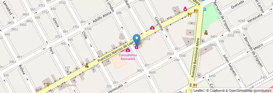 Mapa de ubicacion de Roma Farmacia en Argentine, Province De Buenos Aires, Partido De Vicente López, Vicente López.