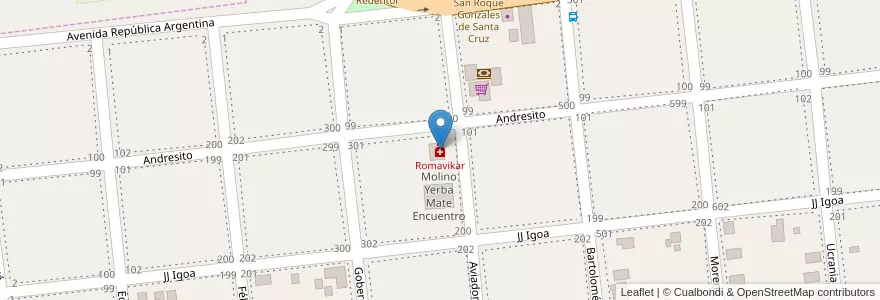 Mapa de ubicacion de Romavikar en アルゼンチン, ミシオネス州, Departamento Concepción, Municipio De Concepción De La Sierra, Concepción De La Sierra.