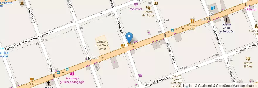 Mapa de ubicacion de Roncon de Flores, Flores en Argentine, Ciudad Autónoma De Buenos Aires, Comuna 7, Buenos Aires.