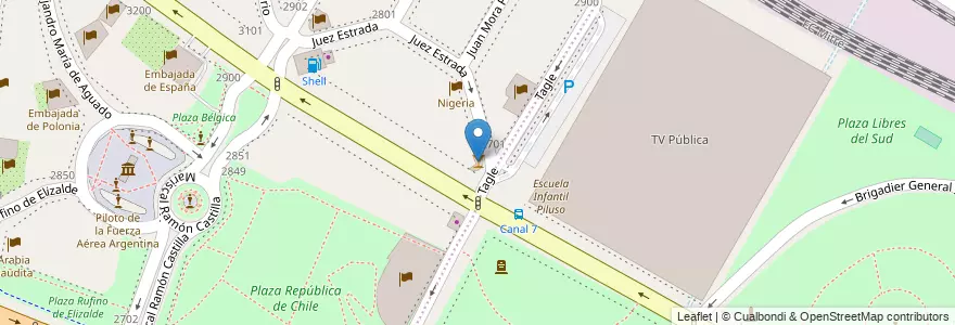 Mapa de ubicacion de Rond Point, Palermo en Argentinië, Ciudad Autónoma De Buenos Aires, Comuna 2, Buenos Aires.