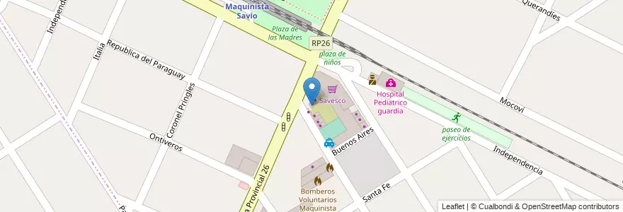 Mapa de ubicacion de ropa informal en Аргентина, Буэнос-Айрес, Partido De Escobar, Maquinista Savio.