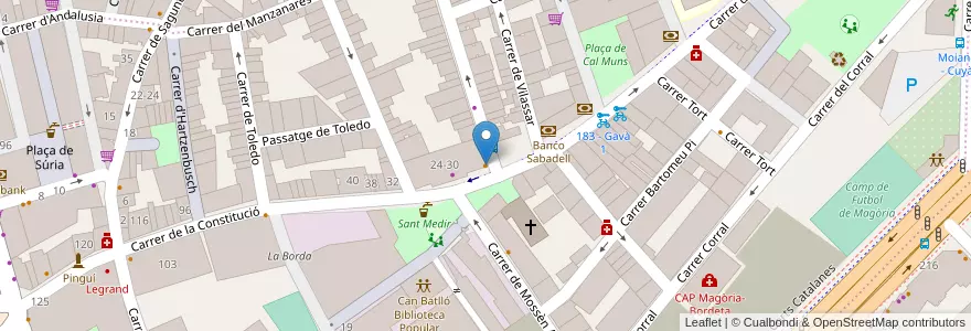 Mapa de ubicacion de Ros Cafe Bar en スペイン, カタルーニャ州, Barcelona, バルサルネス, Barcelona.