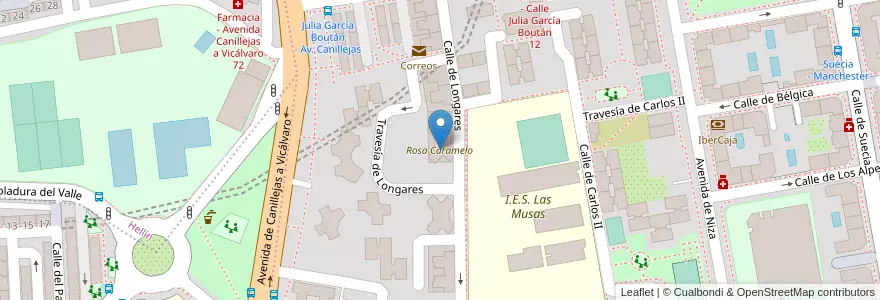 Mapa de ubicacion de Rosa Caramelo en Испания, Мадрид, Мадрид, Área Metropolitana De Madrid Y Corredor Del Henares, Мадрид.