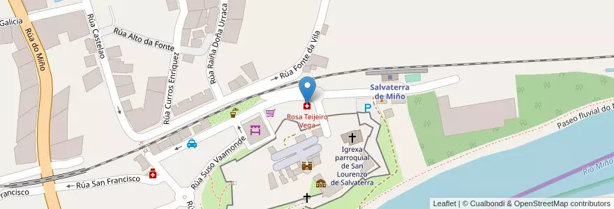 Mapa de ubicacion de Rosa Teijeiro Vega en Spanien, Galicien, Pontevedra, O Condado, Salvaterra De Miño.