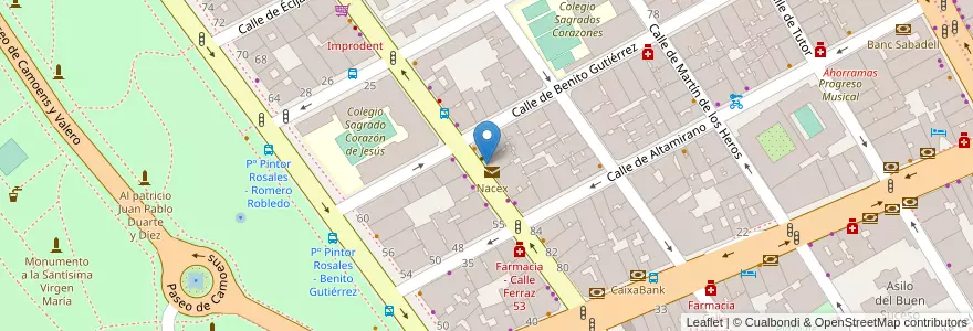 Mapa de ubicacion de Rosales en Испания, Мадрид, Мадрид, Área Metropolitana De Madrid Y Corredor Del Henares, Мадрид.