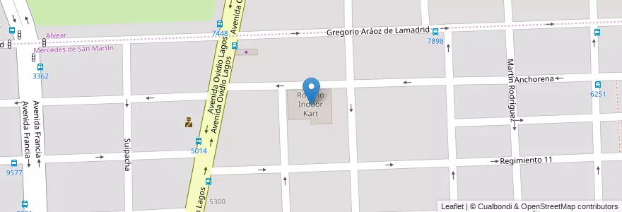 Mapa de ubicacion de Rosario Indoor Kart en Argentinië, Santa Fe, Departamento Rosario, Municipio De Rosario, Rosario.