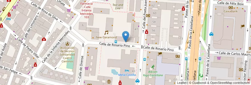 Mapa de ubicacion de ROSARIO PINO, CALLE, DE,12 en İspanya, Comunidad De Madrid, Comunidad De Madrid, Área Metropolitana De Madrid Y Corredor Del Henares, Madrid.
