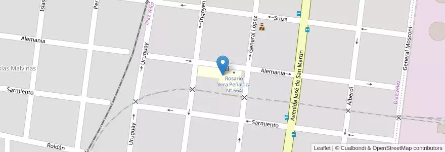 Mapa de ubicacion de Rosario Vera Peñaloza n° 664 en 아르헨티나, Santa Fe, Departamento San Lorenzo, Municipio De San Lorenzo, San Lorenzo.