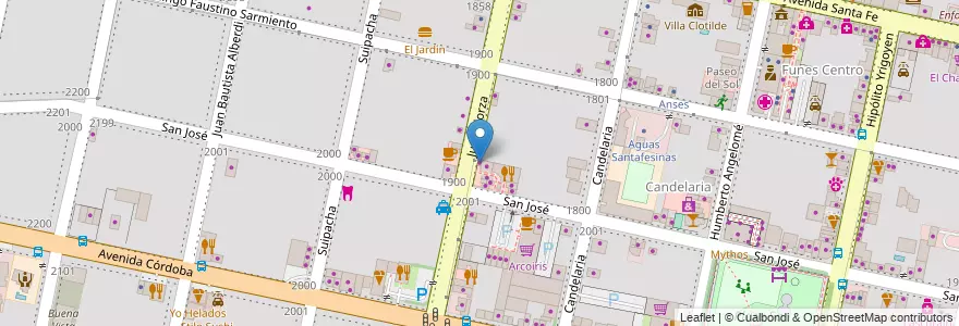 Mapa de ubicacion de Rosario Visión en الأرجنتين, سانتا في, Departamento Rosario, Municipio De Funes, Funes.