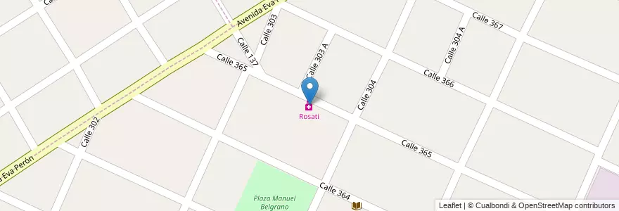 Mapa de ubicacion de Rosati en Arjantin, Buenos Aires, Partido De Berazategui, Ranelagh.