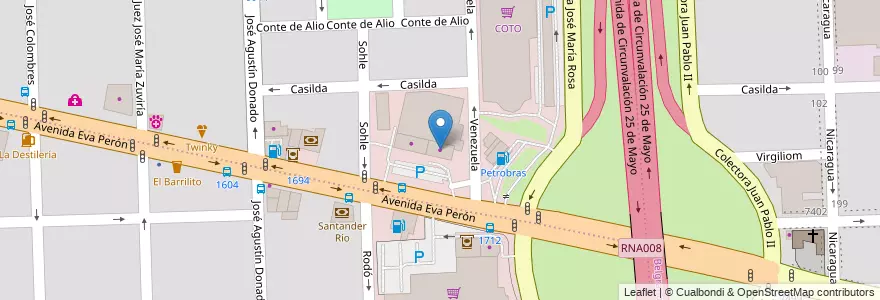 Mapa de ubicacion de Roshaus en الأرجنتين, سانتا في, Departamento Rosario, Municipio De Rosario, روساريو.
