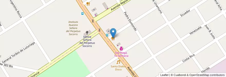 Mapa de ubicacion de Rostisería El Pollo Loco en Arjantin, Buenos Aires, Partido De Quilmes, Ezpeleta.