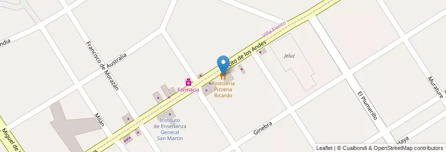 Mapa de ubicacion de Rostiseria Pizzeria Ricardo en آرژانتین, استان بوئنوس آیرس, Partido De Lomas De Zamora.