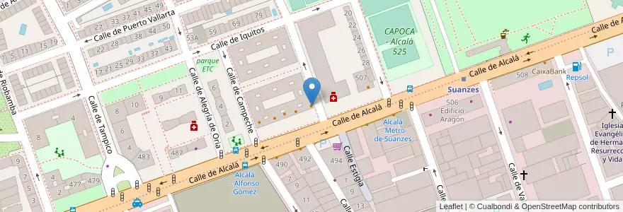 Mapa de ubicacion de Rosz en إسبانيا, منطقة مدريد, منطقة مدريد, Área Metropolitana De Madrid Y Corredor Del Henares, مدريد.