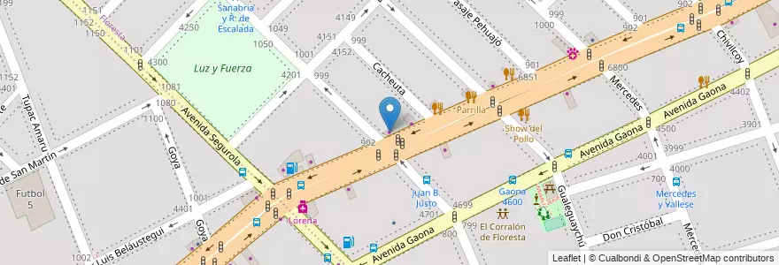 Mapa de ubicacion de Rotevacueros, Floresta en آرژانتین, Ciudad Autónoma De Buenos Aires, Buenos Aires, Comuna 10.