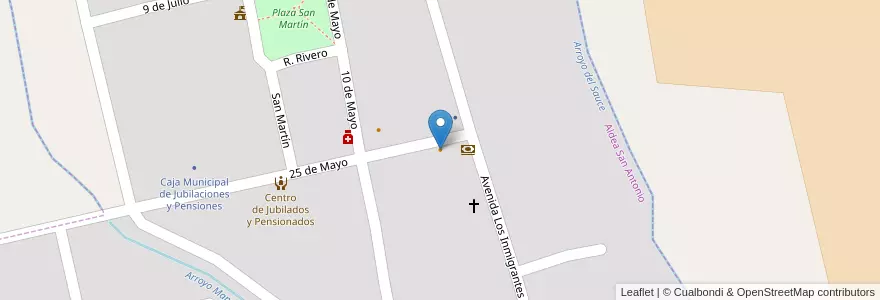 Mapa de ubicacion de Rotisería en アルゼンチン, エントレ・リオス州, Departamento Gualeguaychú, Distrito Pehuajó Al Norte, Aldea San Antonio, Aldea San Antonio.