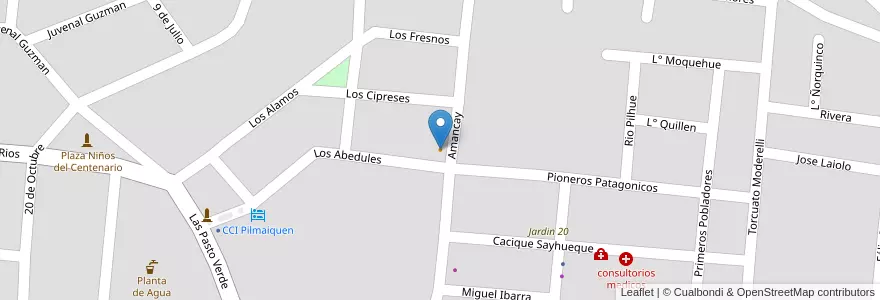 Mapa de ubicacion de Rotiseria Avenida en Arjantin, Şili, Neuquén, Departamento Aluminé, Límite Municipio De Aluminé, Aluminé.