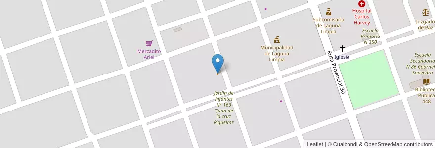 Mapa de ubicacion de Rotisería Azúcar, pimienta y sal en アルゼンチン, チャコ州, Departamento Libertador General San Martín, Municipio De Laguna Limpia.