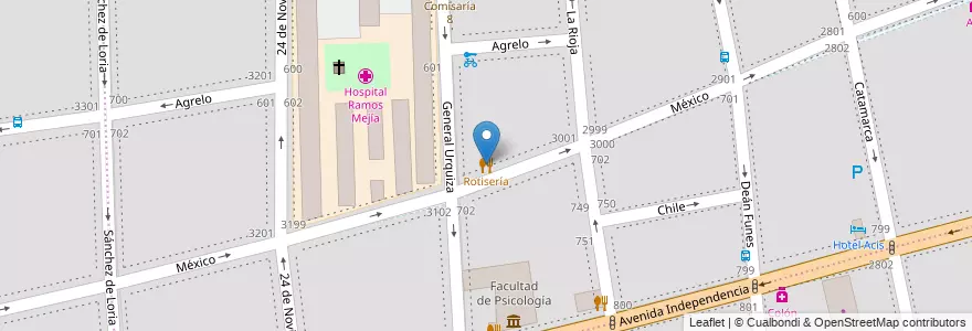 Mapa de ubicacion de Rotisería, Balvanera en الأرجنتين, Ciudad Autónoma De Buenos Aires, Comuna 3, Buenos Aires.