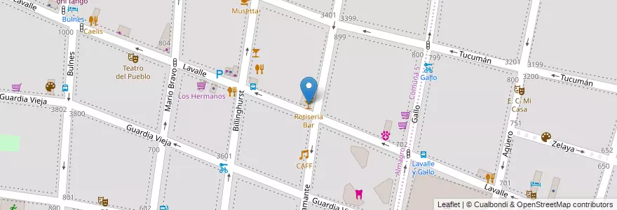 Mapa de ubicacion de Rotiseria Bar, Almagro en Arjantin, Ciudad Autónoma De Buenos Aires, Comuna 5, Buenos Aires.