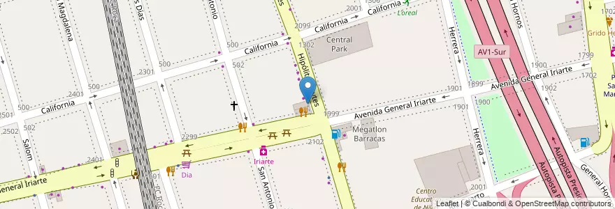Mapa de ubicacion de Rotisería Candela, Barracas en Argentinië, Ciudad Autónoma De Buenos Aires, Partido De Avellaneda, Comuna 4, Buenos Aires.