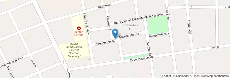 Mapa de ubicacion de Rotonda en アルゼンチン, サンフアン州, チリ, Chimbas.