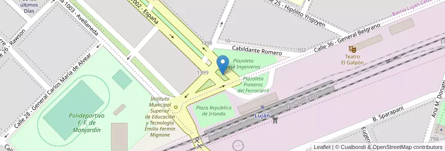 Mapa de ubicacion de Rotonda de los Inmigrantes en Arjantin, Buenos Aires, Partido De Luján.