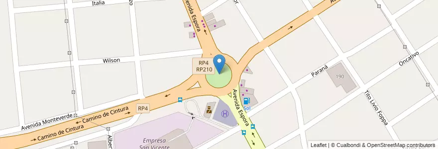Mapa de ubicacion de Rotonda del Vapor en Argentina, Buenos Aires, Partido De Almirante Brown, Burzaco.