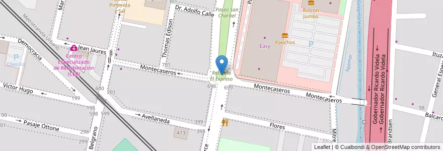 Mapa de ubicacion de Rotonda El Expreso en Argentina, Chile, Mendoza, Godoy Cruz, Departamento Godoy Cruz, Distrito Ciudad De Godoy Cruz.