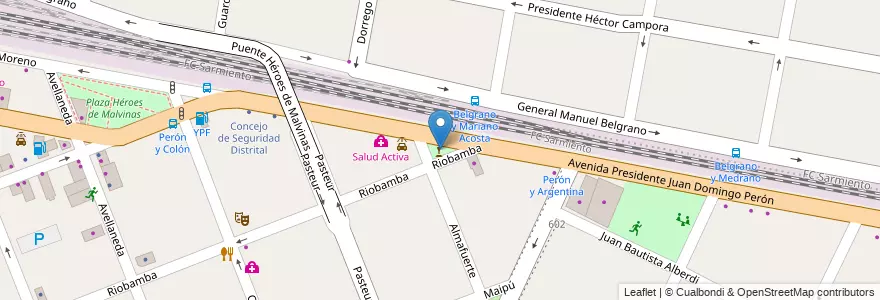 Mapa de ubicacion de Rotonda en アルゼンチン, ブエノスアイレス州, Partido De Merlo, Merlo.