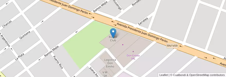 Mapa de ubicacion de Rouge Club en Аргентина, Кордова, Departamento General San Martín, Pedanía Villa María, Municipio De Villa María, Villa María.
