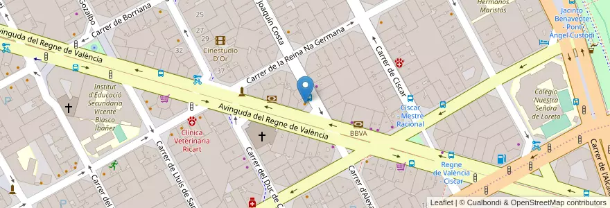 Mapa de ubicacion de Route 66 Valencia en Espagne, Communauté Valencienne, Valence, Comarca De València, Valence.