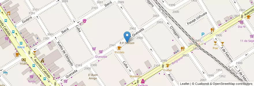 Mapa de ubicacion de R.P. Hansen, Nuñez en アルゼンチン, Ciudad Autónoma De Buenos Aires, ブエノスアイレス, Comuna 13.