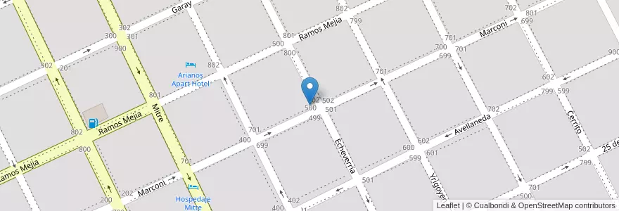 Mapa de ubicacion de Ruben Dabe en Arjantin, Buenos Aires, Partido De Dolores, Dolores.