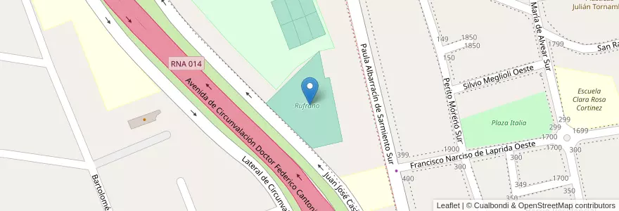 Mapa de ubicacion de Rufrano en Arjantin, San Juan, Şili, Capital.