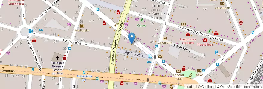 Mapa de ubicacion de Rumik Cafe Bar en Espagne, Pays Basque Autonome, Biscaye, Grand-Bilbao, Bilbao.