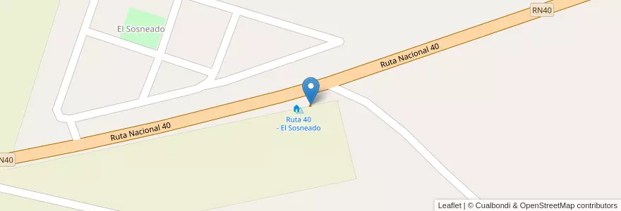 Mapa de ubicacion de Ruta 40 - El Sosneado en Arjantin, Şili, Mendoza, Distrito Cuadro Benegas, Departamento San Rafael.