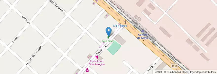 Mapa de ubicacion de Rvea Pilates en Arjantin, Buenos Aires, Partido De San Miguel, Muñiz.