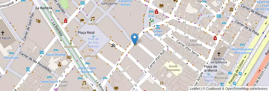 Mapa de ubicacion de Ryans Pub en Espagne, Catalogne, Barcelone, Barcelonais, Barcelone.
