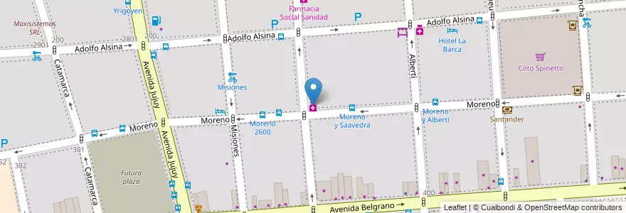 Mapa de ubicacion de Saavedra, Balvanera en 阿根廷, Ciudad Autónoma De Buenos Aires, Comuna 3, 布宜诺斯艾利斯.