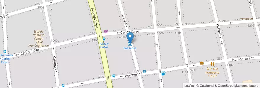 Mapa de ubicacion de Saavedra, San Cristobal en アルゼンチン, Ciudad Autónoma De Buenos Aires, Comuna 3, ブエノスアイレス.