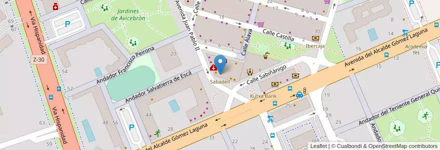 Mapa de ubicacion de Sabadell en إسبانيا, أرغون, سرقسطة, Zaragoza, سرقسطة.