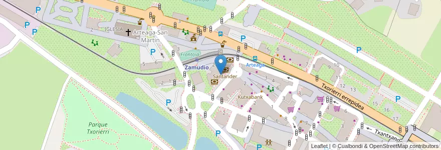 Mapa de ubicacion de Sabadell en 스페인, Euskadi, Bizkaia, Bilboaldea, Zamudio.