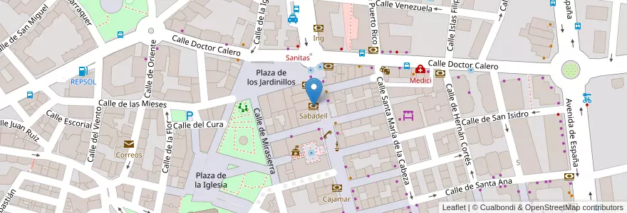 Mapa de ubicacion de Sabadell en Испания, Мадрид, Мадрид, Área Metropolitana De Madrid Y Corredor Del Henares, Majadahonda.