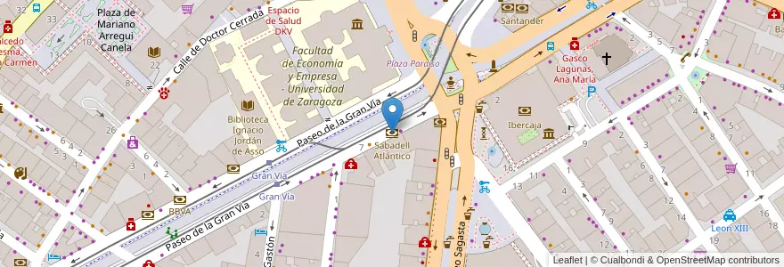Mapa de ubicacion de Sabadell Atlántico en Sepanyol, Aragón, Zaragoza, Zaragoza, Zaragoza.