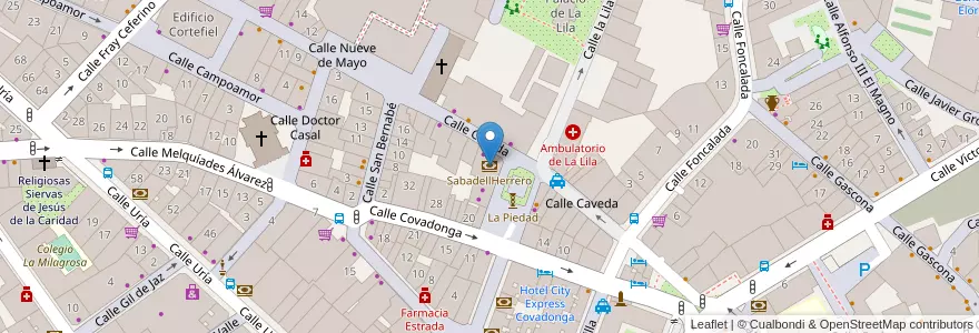 Mapa de ubicacion de SabadellHerrero en Spagna, Asturie, Asturie, Oviedo.
